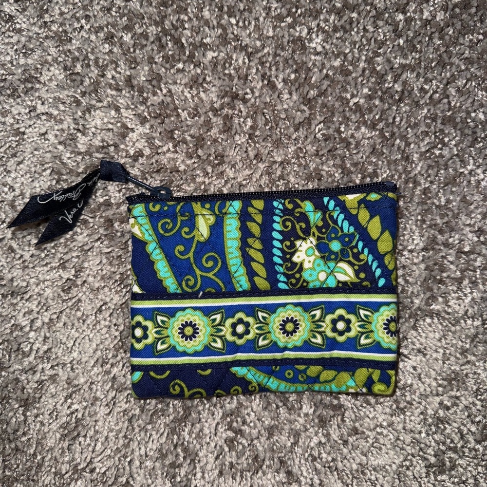 Vera Bradley Floral Blue and Green Cosmetic Bag